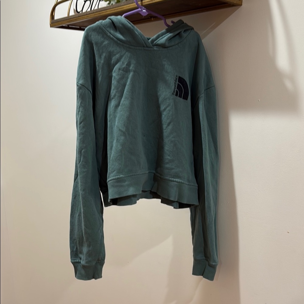 Girls The North Face Teal Cropped Hoodie